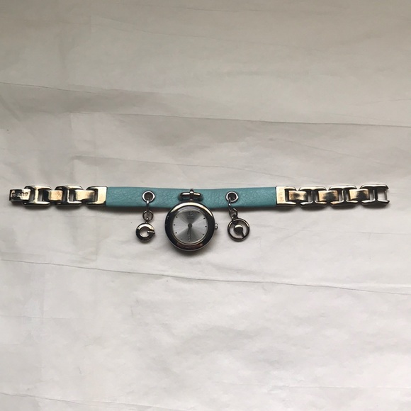 Guess leather & silver bracelet dangle watch - Picture 3 of 8